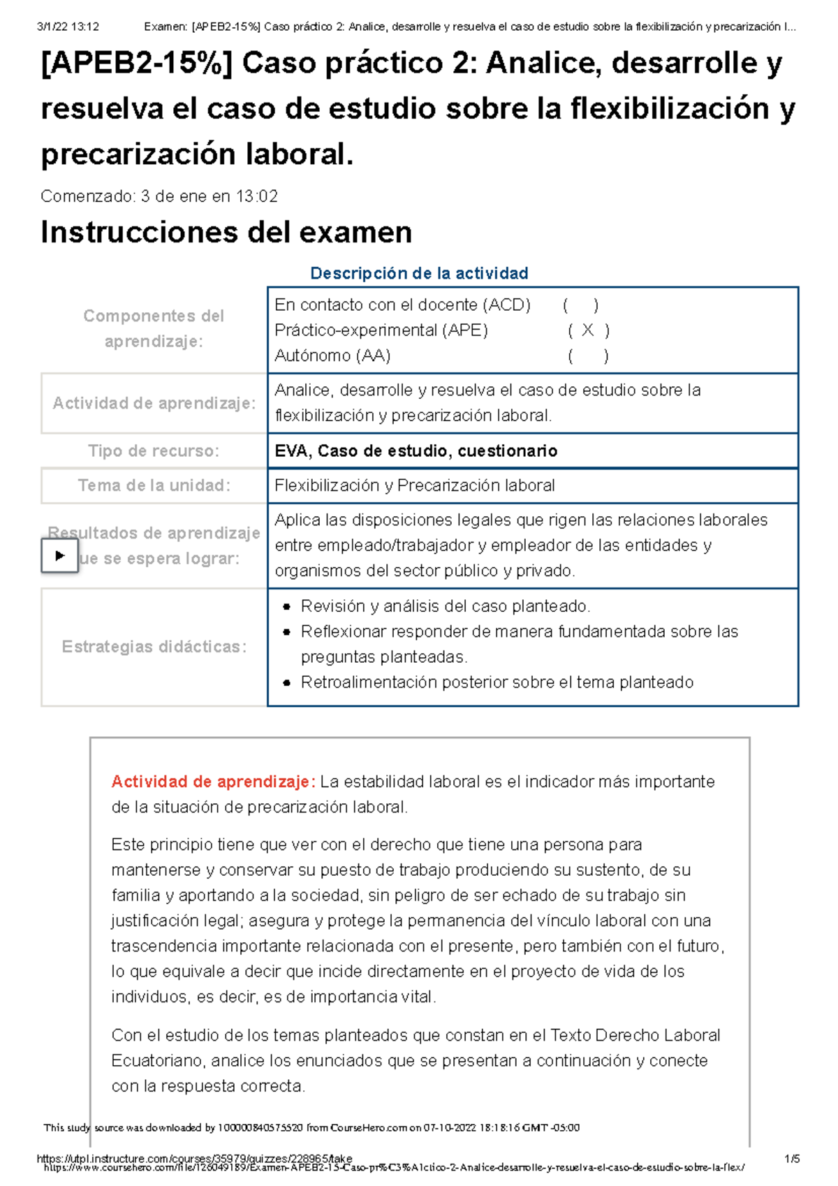 Examen APEB2 15 Caso Pr Ctico 2 Analice Desarrolle Y Resuelva El Caso ...