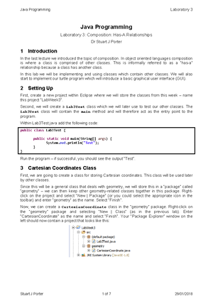 Java Laboratory 01 - Laboratory 1 Java Programming Java Programming ...