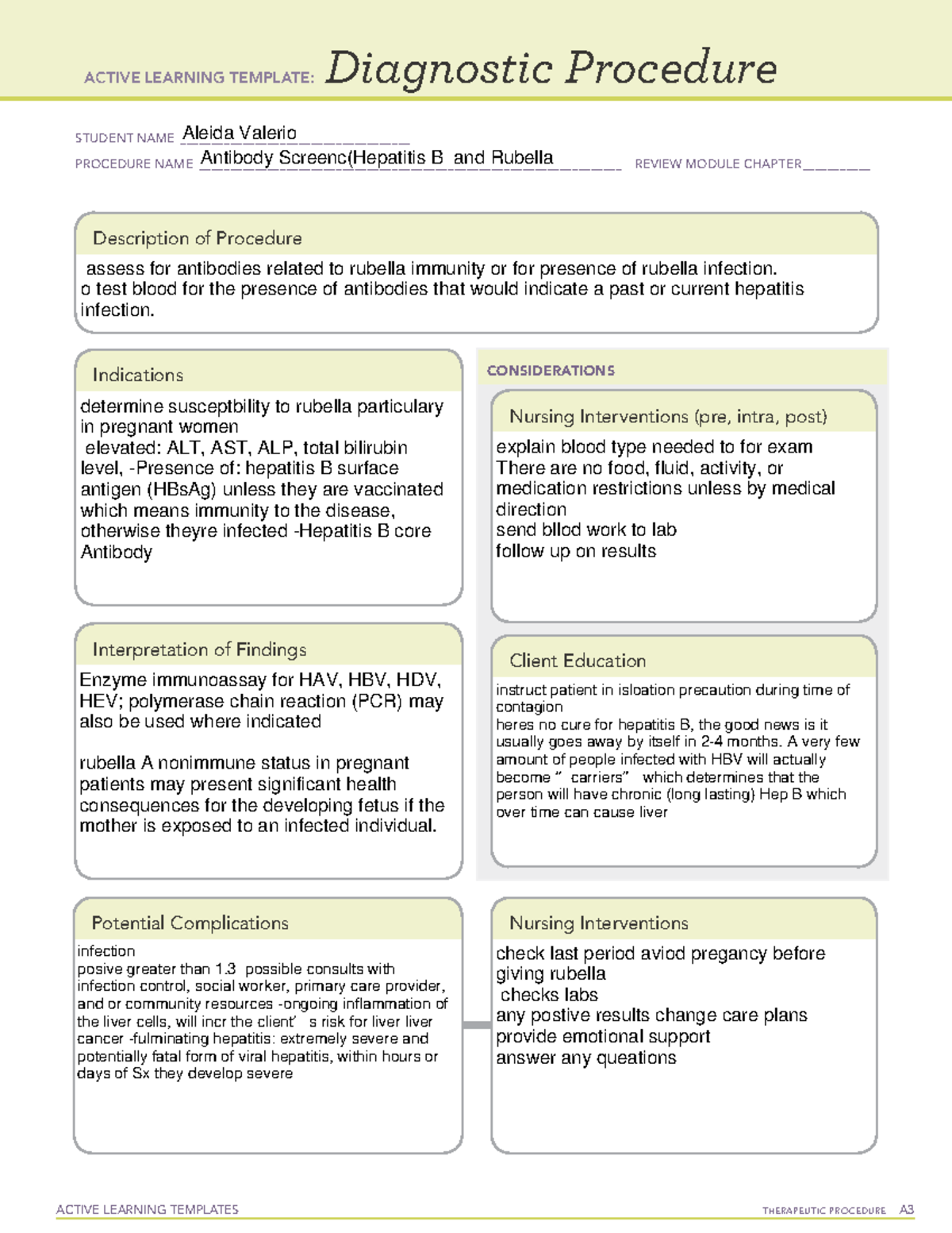 Active Learning Template Diagnostic Procedure form (1) rubella ACTIVE