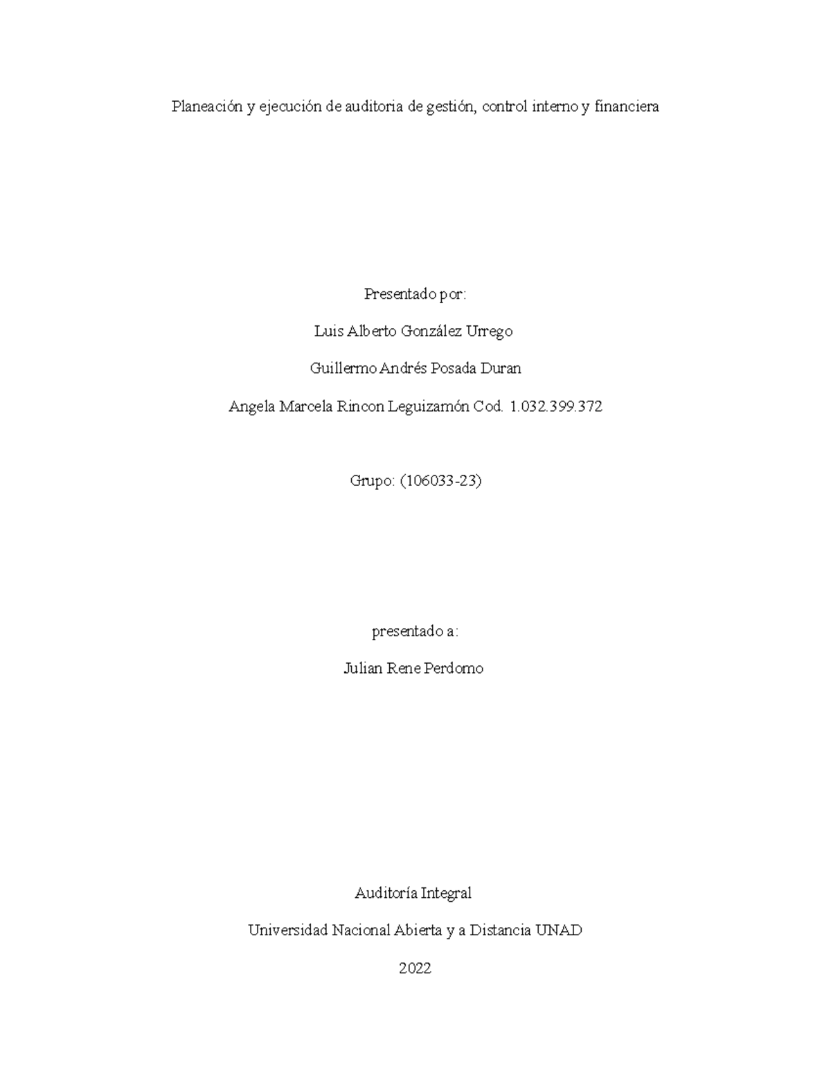 Trabajo Colaborativo Tarea 4 (1) - Planeación y ejecución de auditoria ...