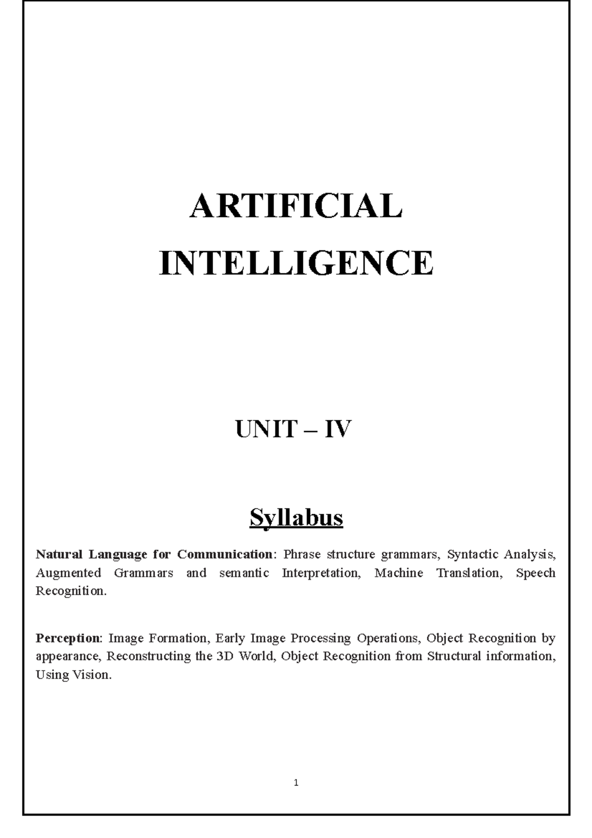 R19-AI- UNIT-IV-Chapter-1 - ARTIFICIAL INTELLIGENCE UNIT – IV Syllabus Natural Language for ...
