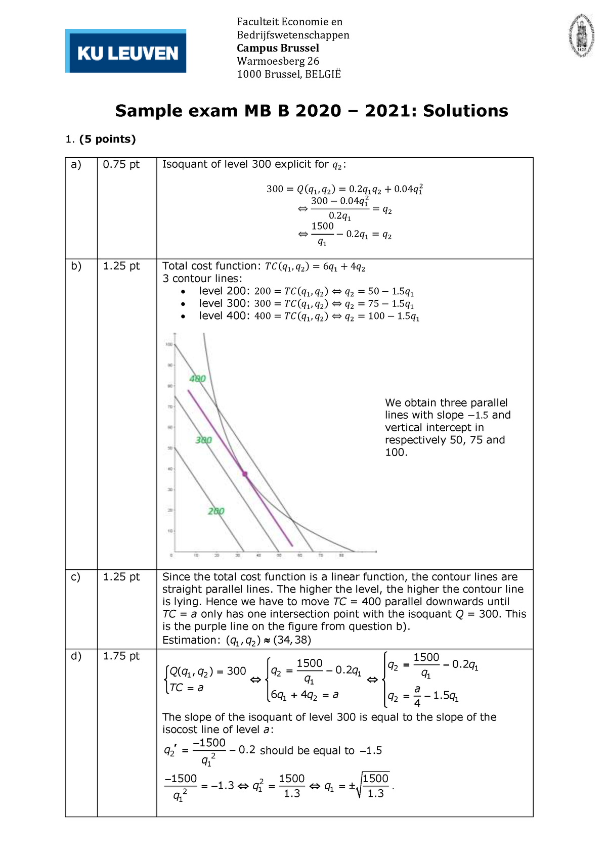 Math B Exam Solutions - Maths Exam At KuLeuven For Bachelors Of ...