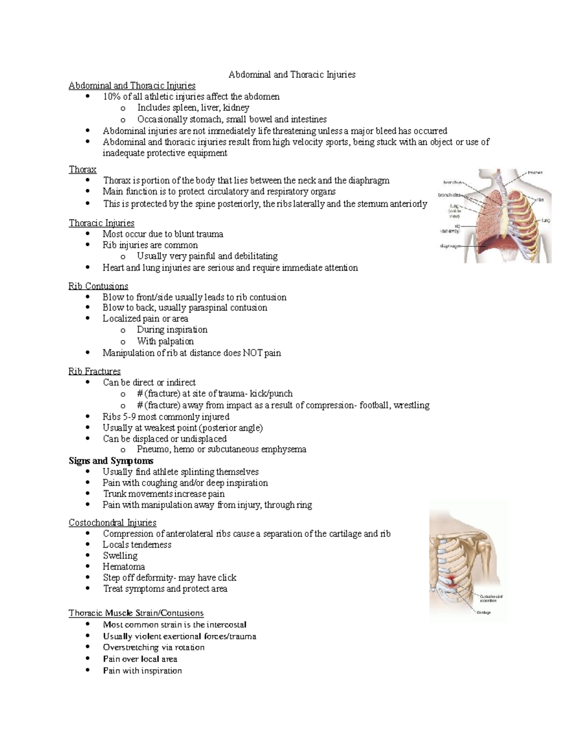 Lec 19 Abdominal and Thoracic Injuries - Abdominal and Thoracic ...