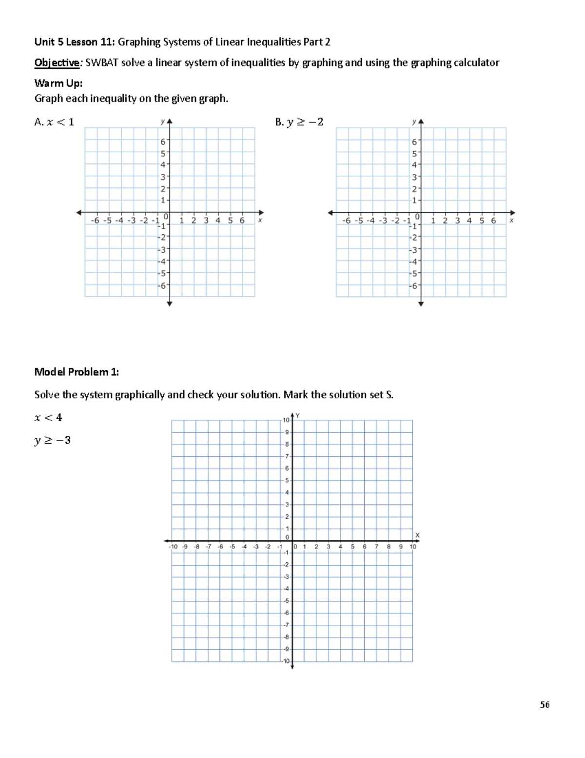 Unit+5+Lesson+11 - stop - Unit 5 Lesson 11: Graphing Systems of Linear ...