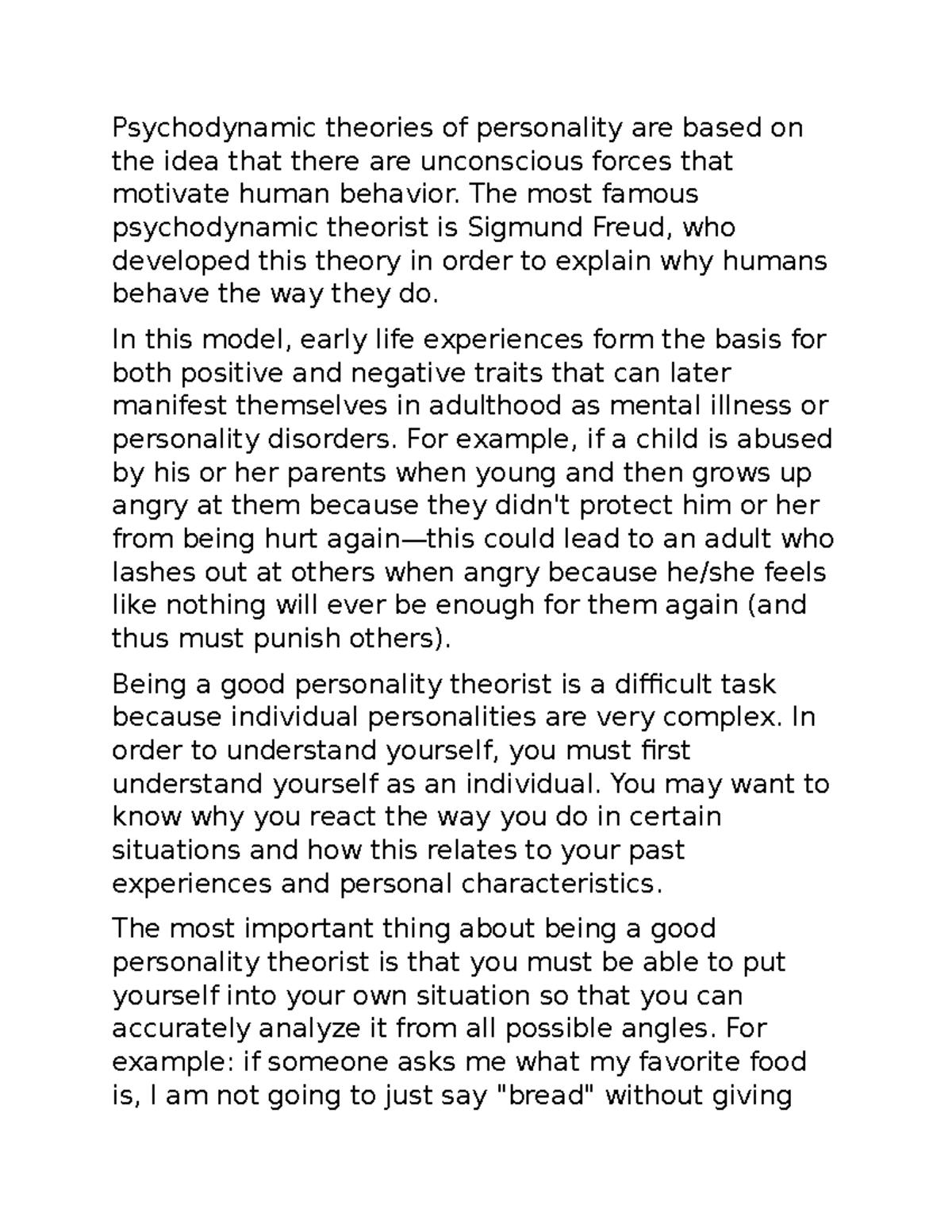 Conscientiousness The tendency toward self control having good manners ...