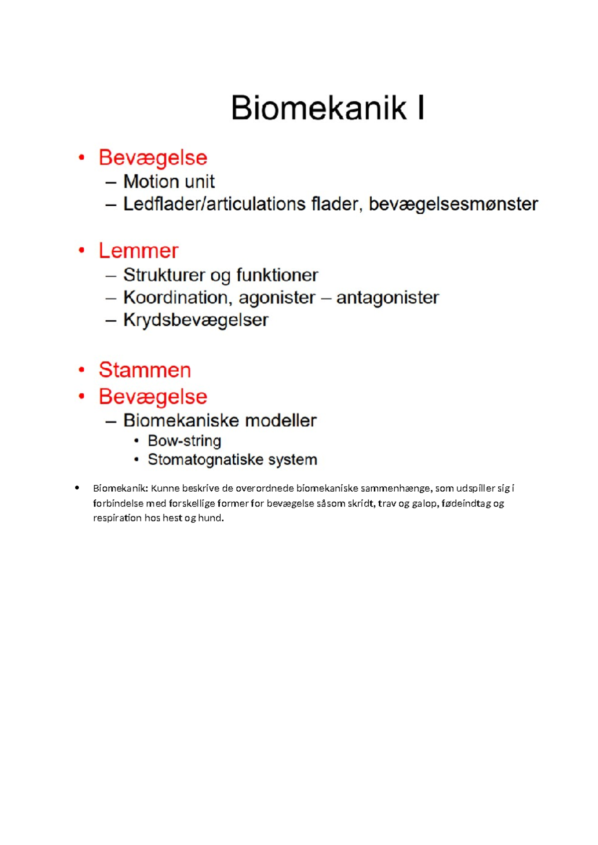 Anatomi biomekanik noter - Veterinær anatomi og fysiologi - 2 ...