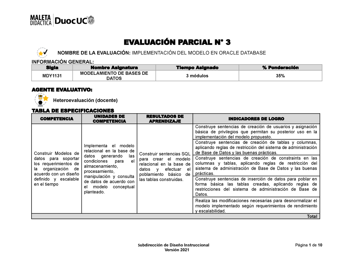 3.6.1 Prueba Parcial N3 MDY1131 B - EVALUACIÓN PARCIAL N° 3 NOMBRE DE ...