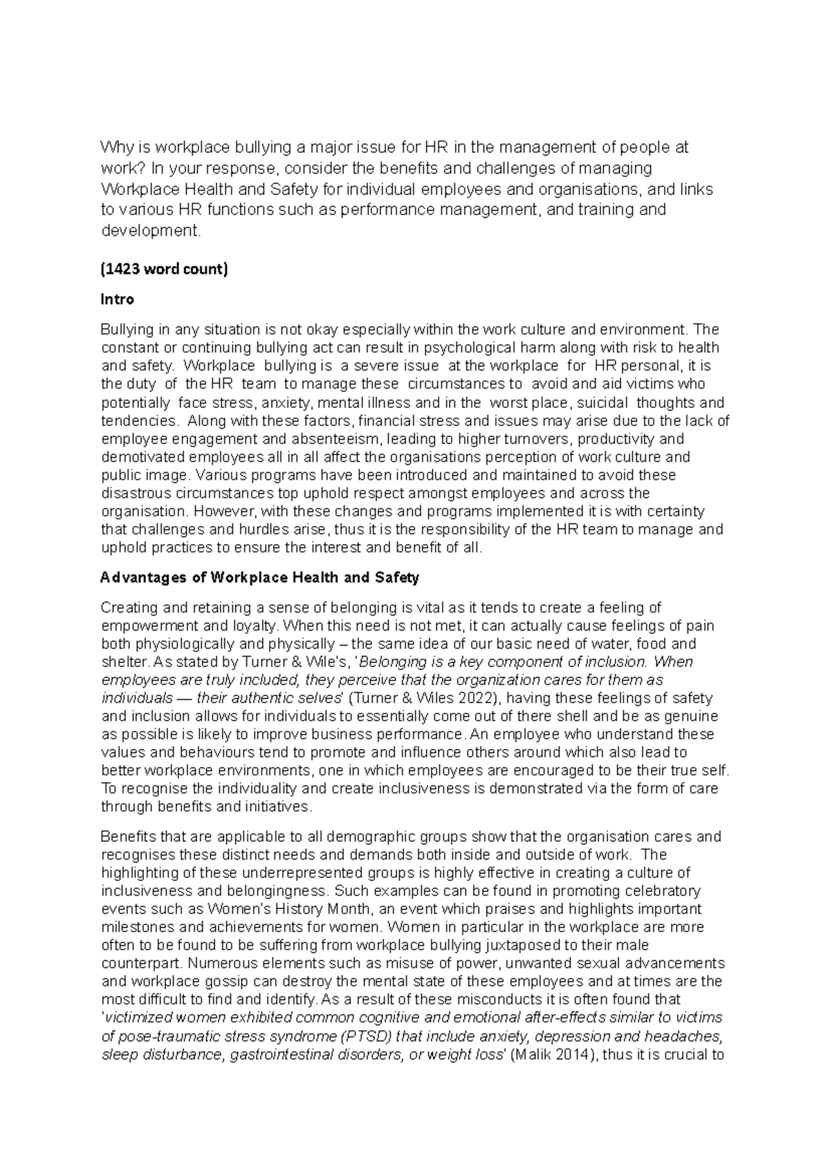 Why is workplace bullying a major issue for HR in the management of ...