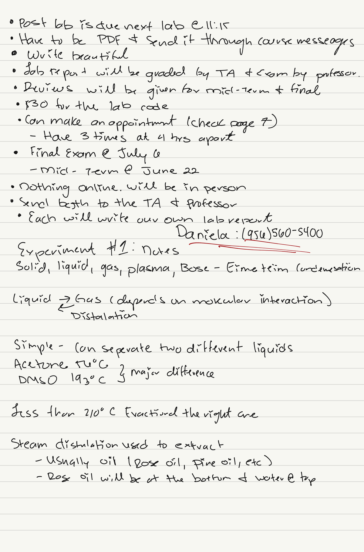 Lab notes 1 Name ______________________________ CHEM 2123 S.I