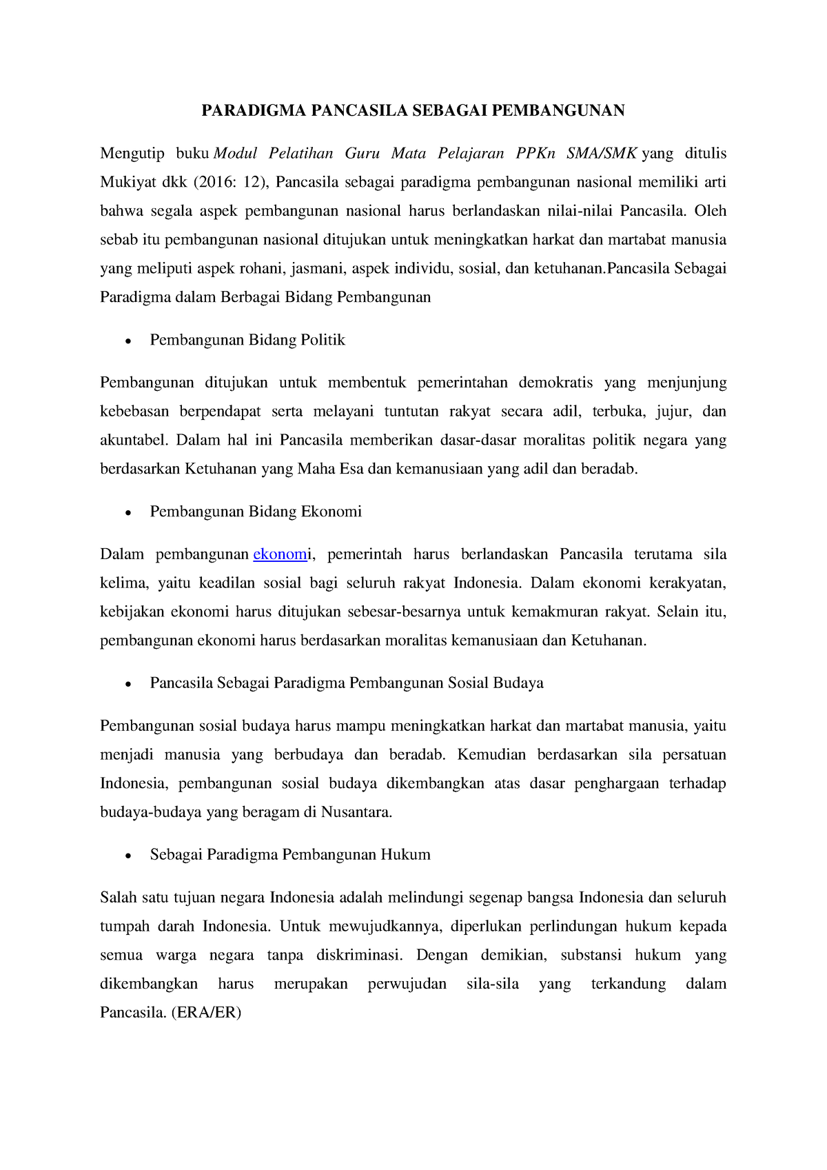 Paradigma Pancasila Sebagai Pembangunan - PARADIGMA PANCASILA SEBAGAI ...