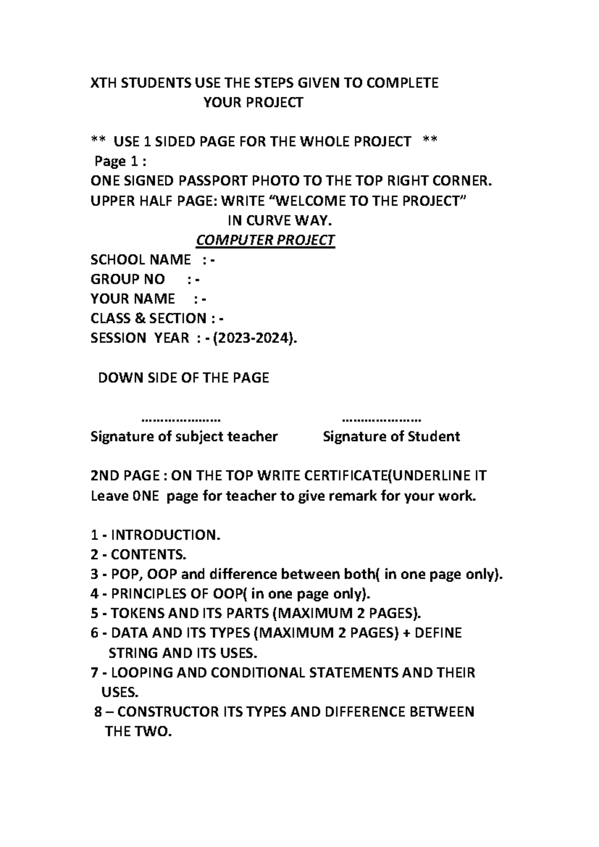 10th project 2024ca - Study - XTH STUDENTS USE THE STEPS GIVEN TO ...