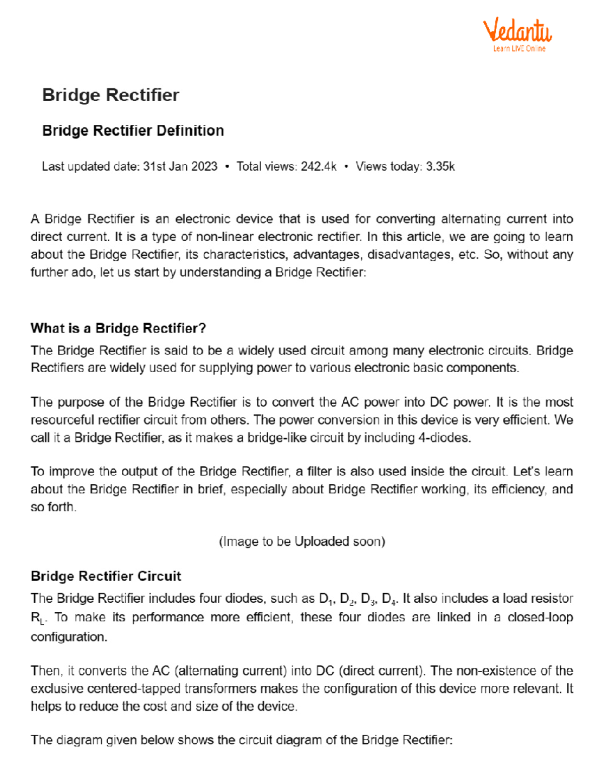 Bridge Rectifier - B.tech CSE - Studocu