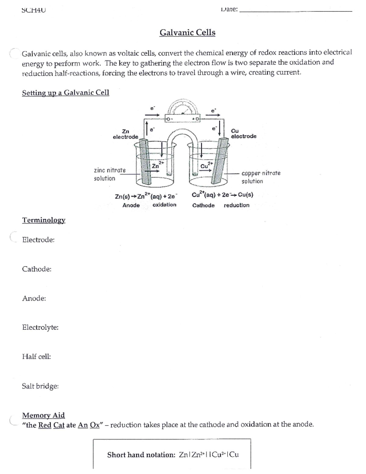 03 - Galvanic Cell Handout 1 - Studocu