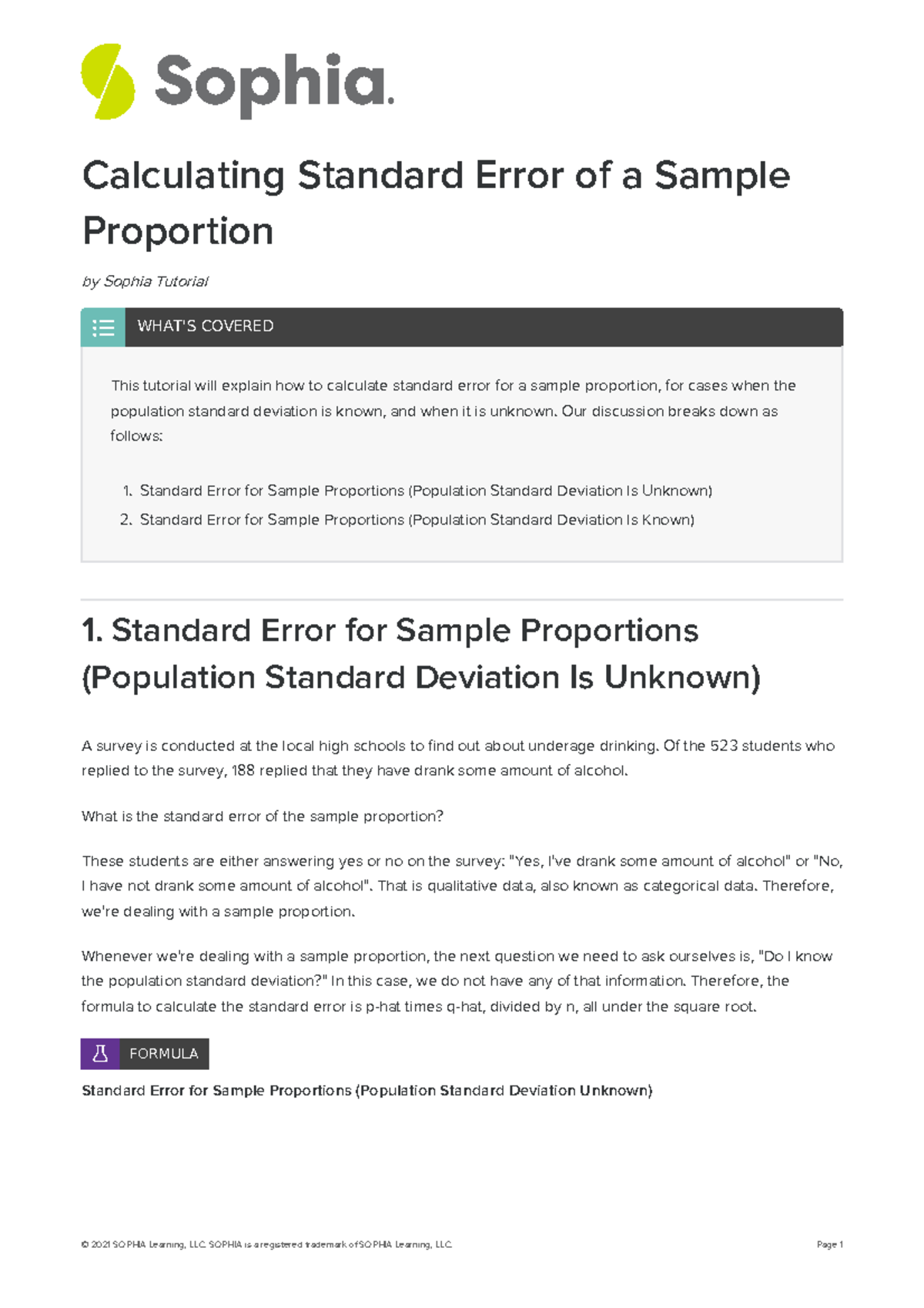 Calculating standard error sample proportion essay Calculating