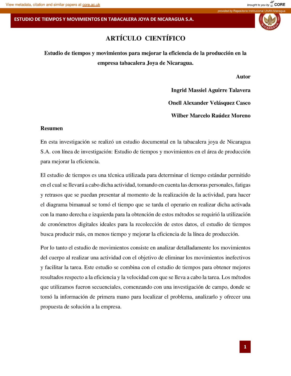 129438894 - ejercicios - ESTUDIO DE TIEMPOS Y MOVIMIENTOS EN TABACALERA ...