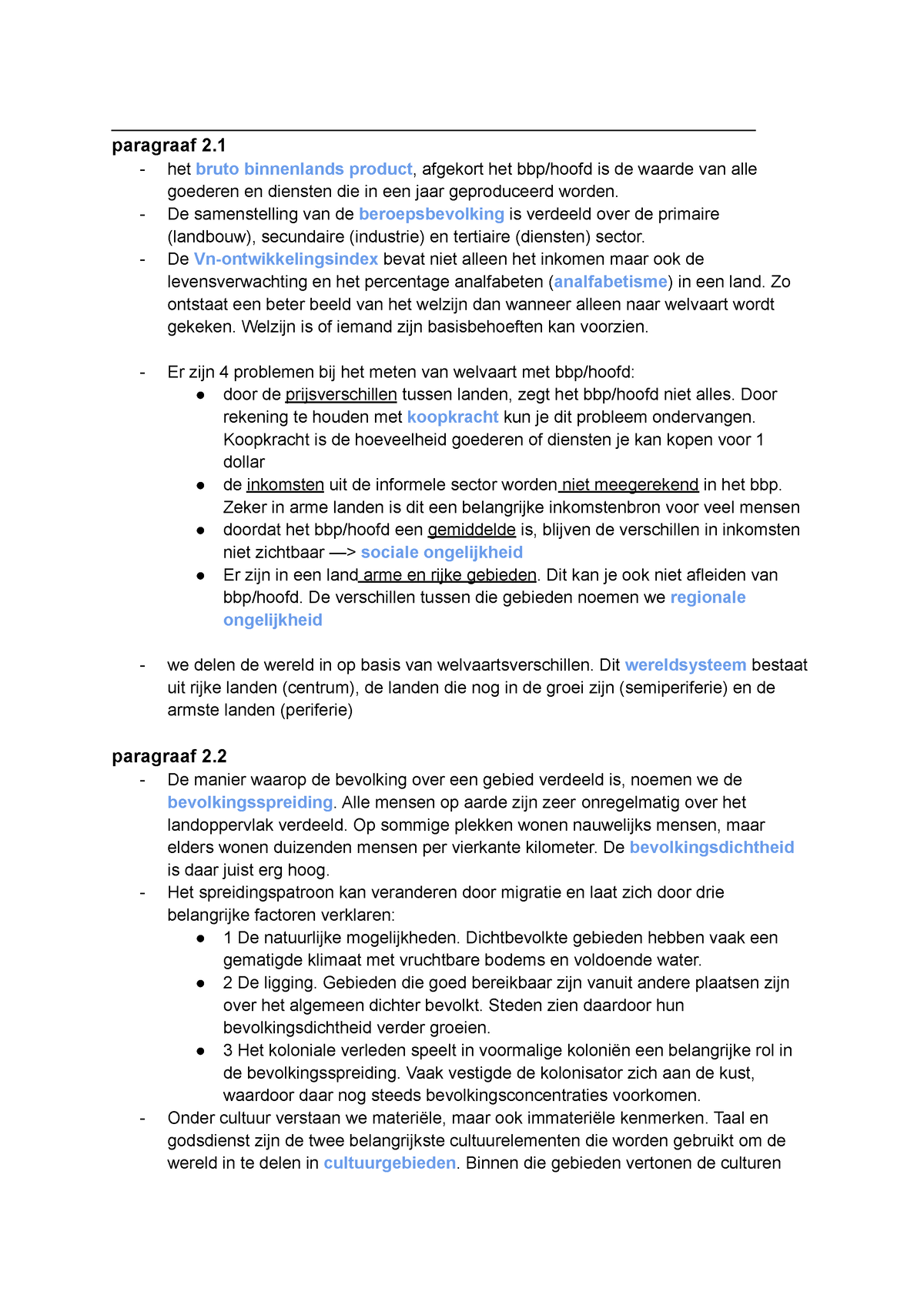 H2 Samenvatting - Aardrijkskunde - - Studeersnel