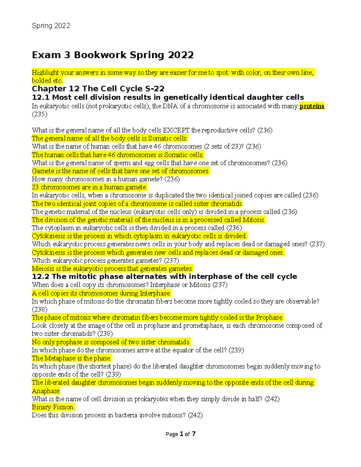 Exam 3 Bookwork Spring 2022 - Exam 3 Bookwork Spring 2022 Highlight ...