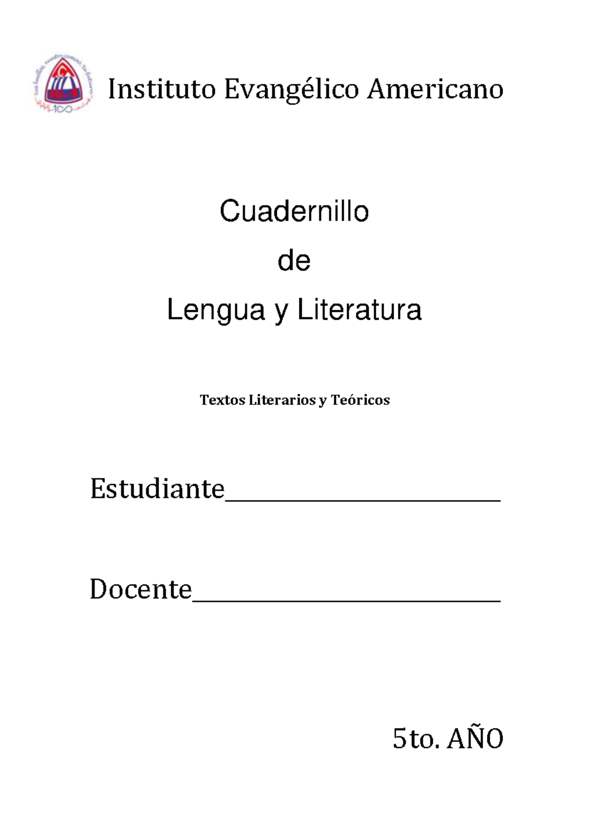 Cuadernillo Lengua 5to - Lengua y Literatura - Instituto Evangélico ...