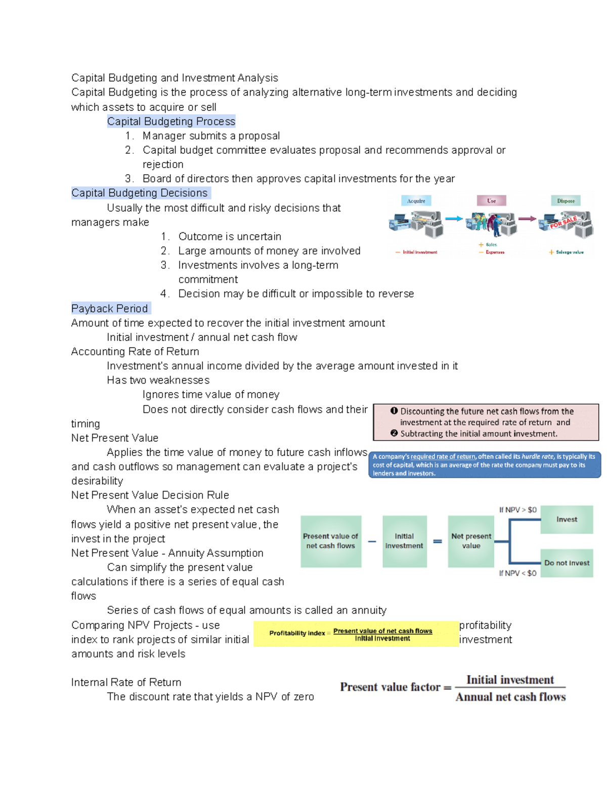 Chapter 26 - Accounting - Capital Budgeting and Investment Analysis ...