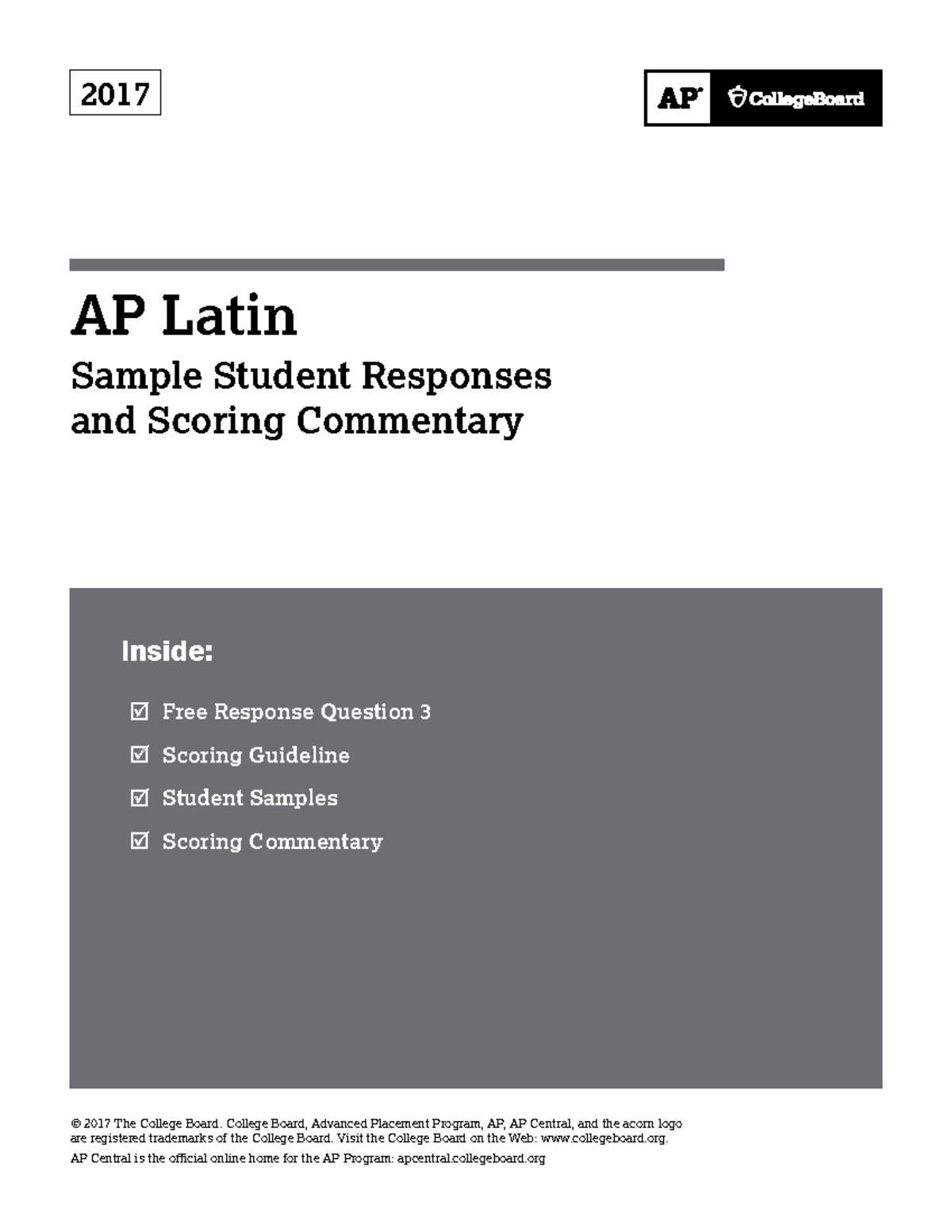 ap latin essay rubric