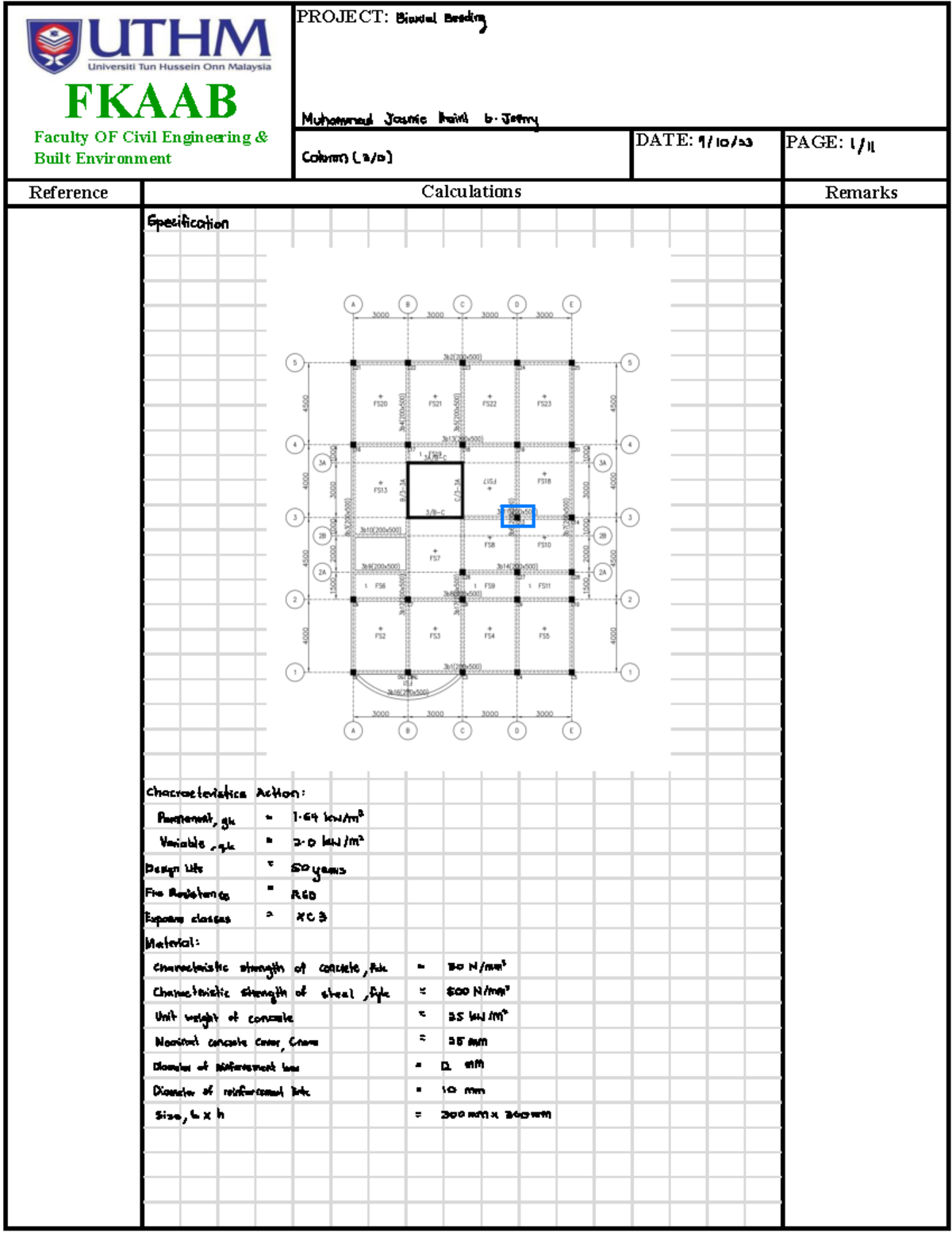 Biaxial Bending Column - ####### PROJECT: ####### PAGE ...