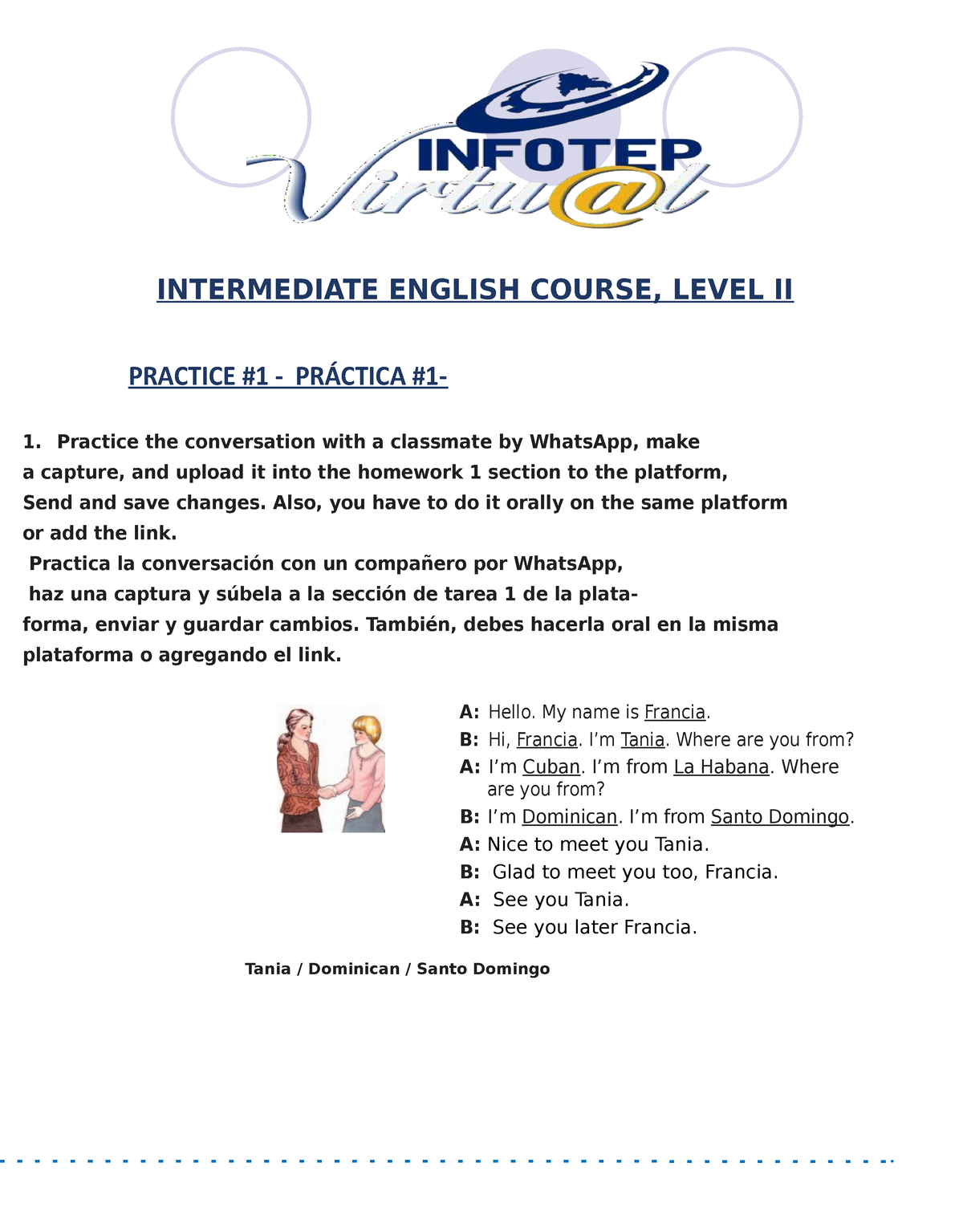 Copia De Copia De Homework - INTERMEDIATE ENGLISH COURSE, LEVEL II ...