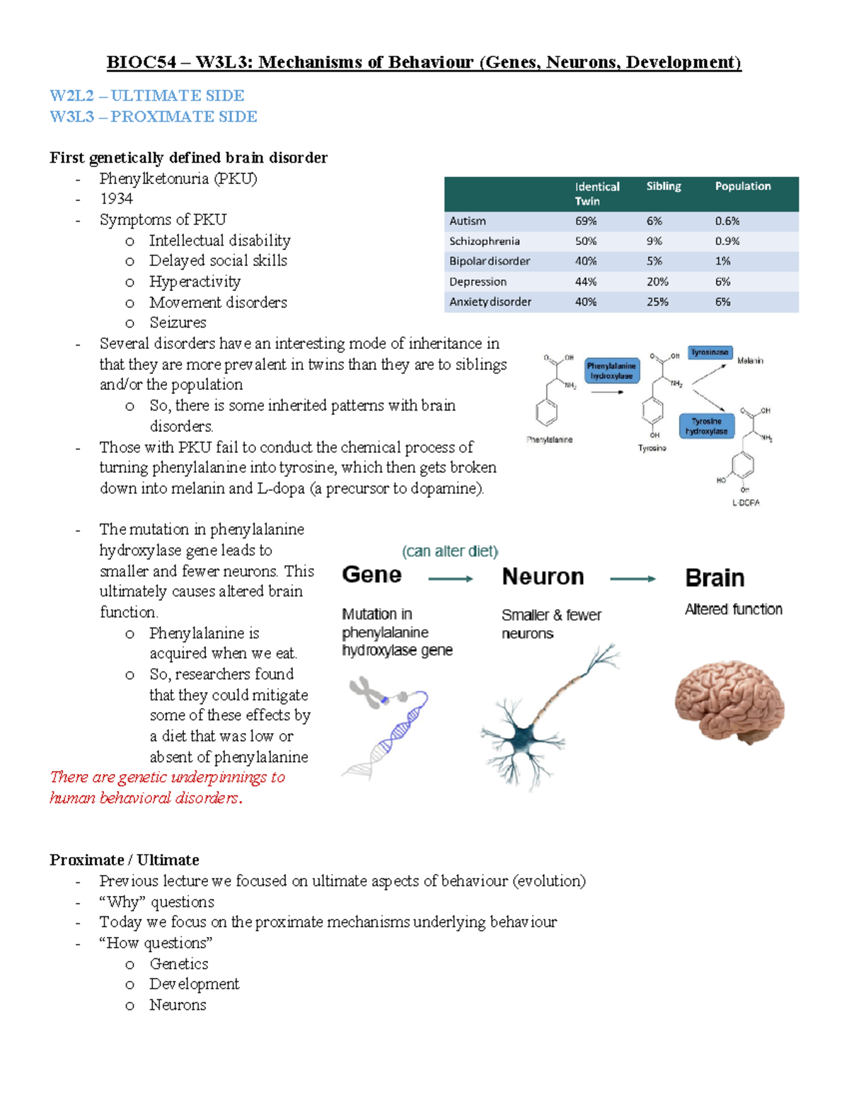 BIOC54H3 Week 3 lecture 3 - BIOC54 – W3L3: Mechanisms of Behaviour ...