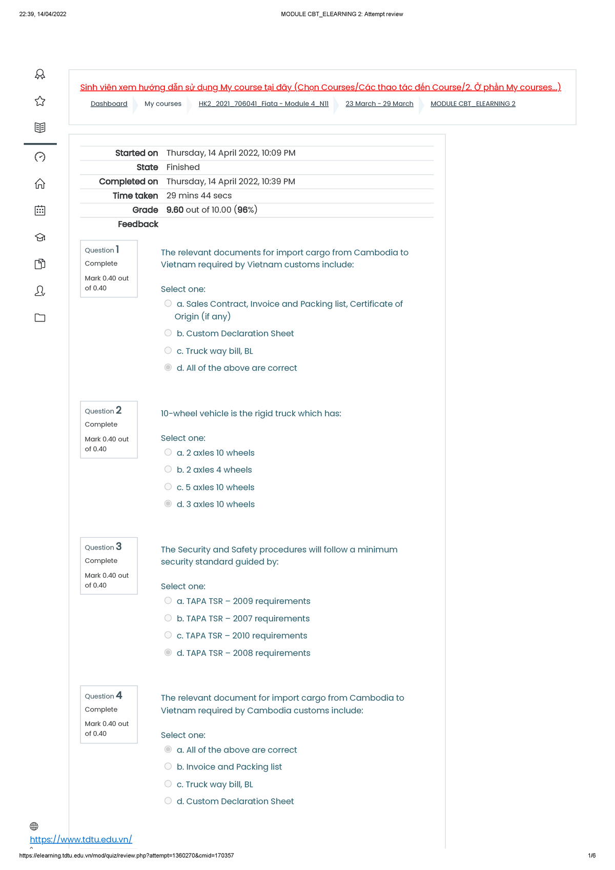 Module-CBT Elearning-2 -Attempt-review - International Business - Đại ...