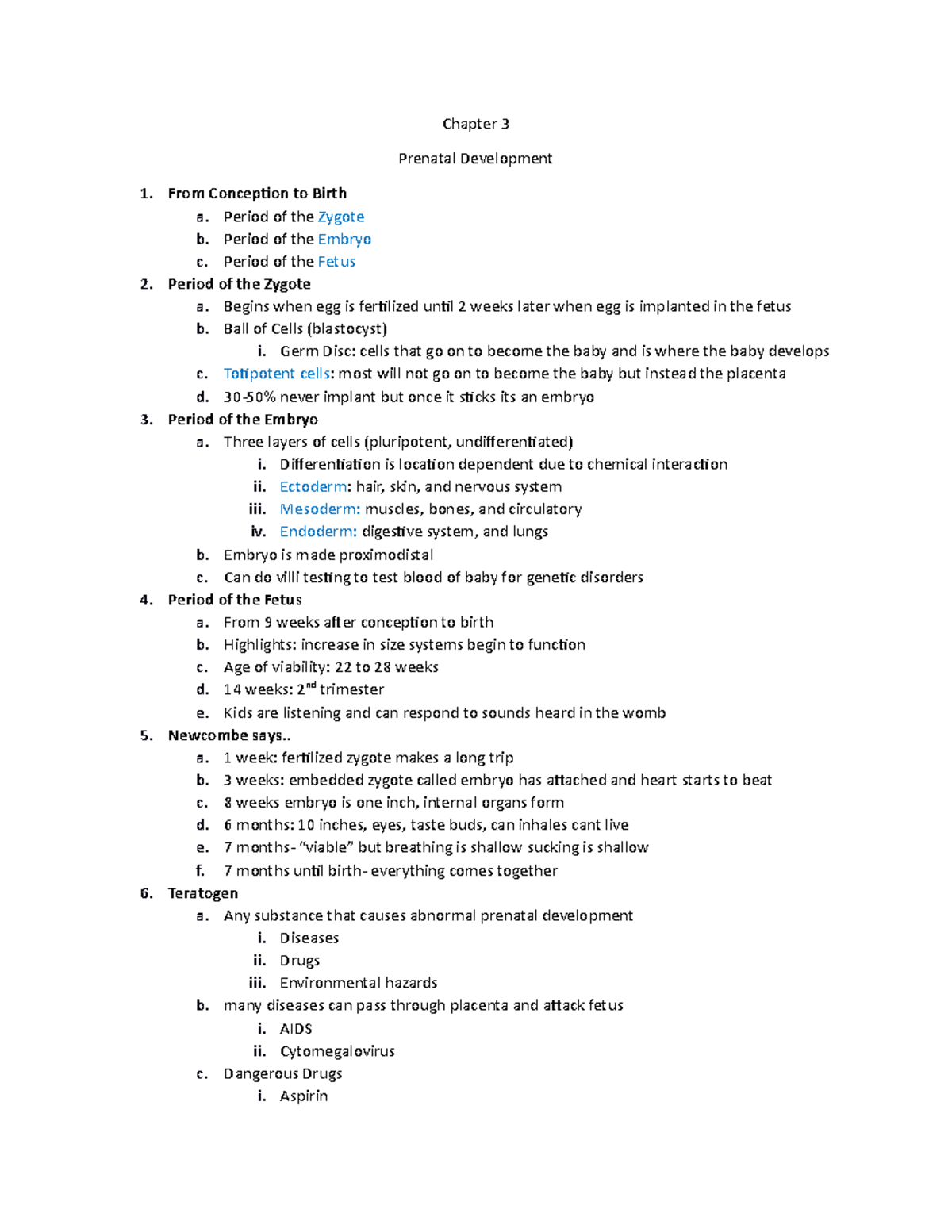 Chapter 3 Prenatal development - Chapter 3 Prenatal Development From ...