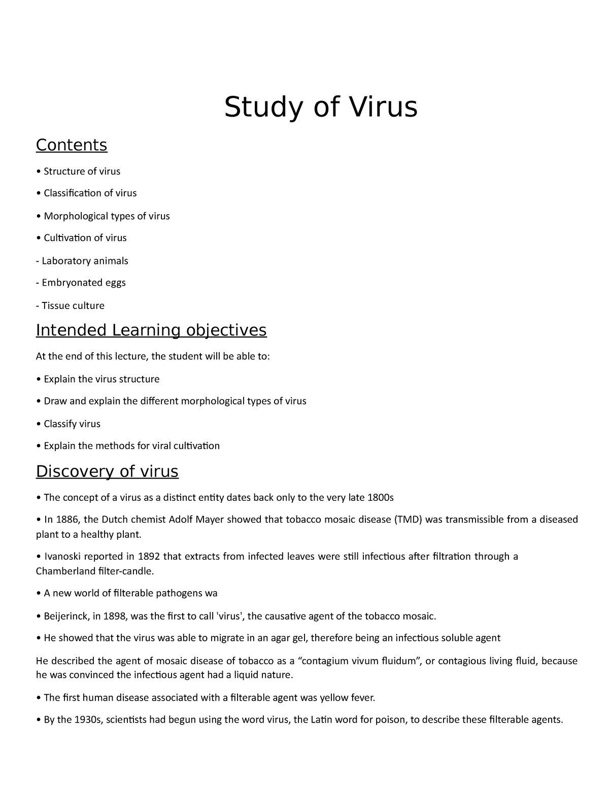 assignment on virus