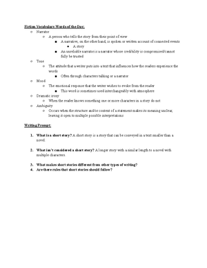 ENG 243 Sci-Fi Notes - Science fiction lecture: qualities of sci-fi and ...