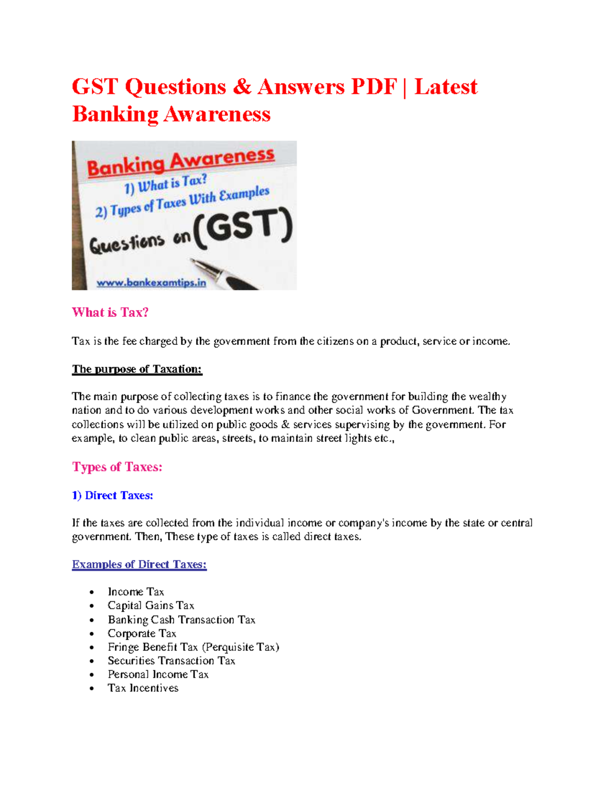 GST - It Contain All Basic Details Of Goods And Service Tax - GST ...