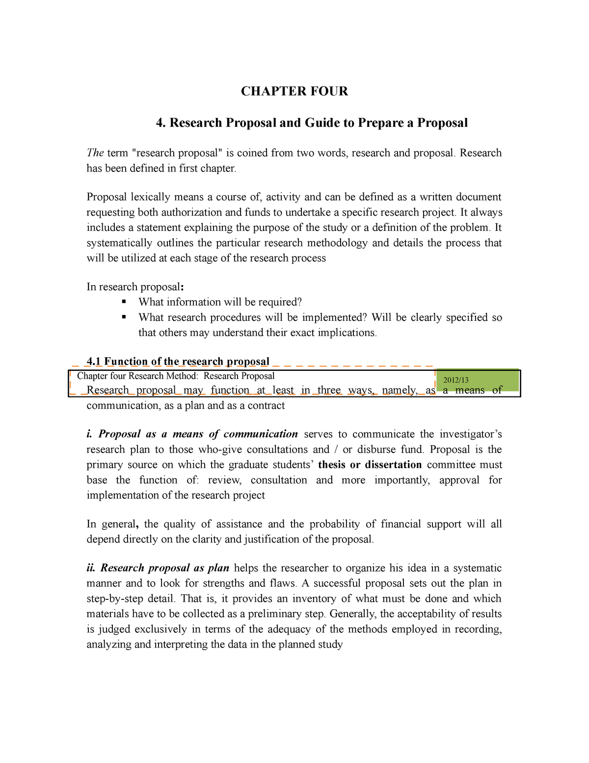 research proposal chapter 4 and 5