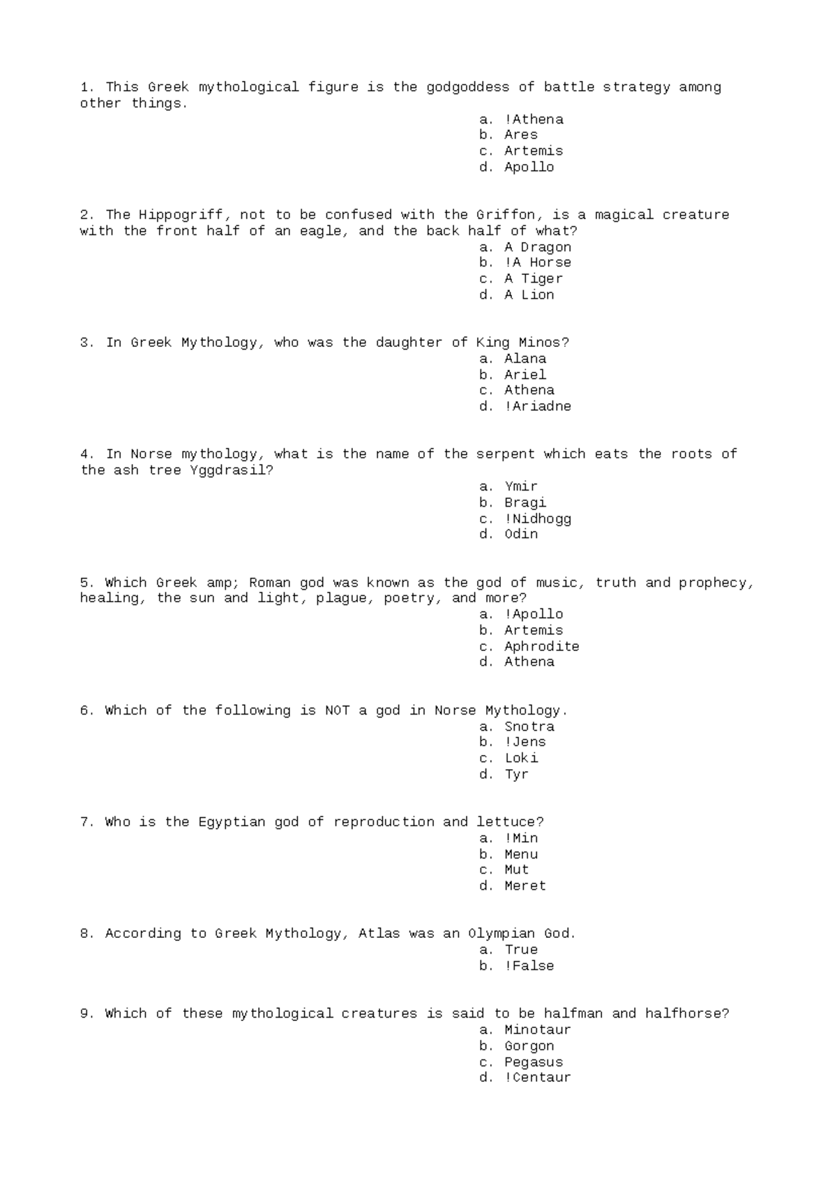 EDU197 Cheat Sheet 1 - to help itooo a - This Greek mythological figure ...