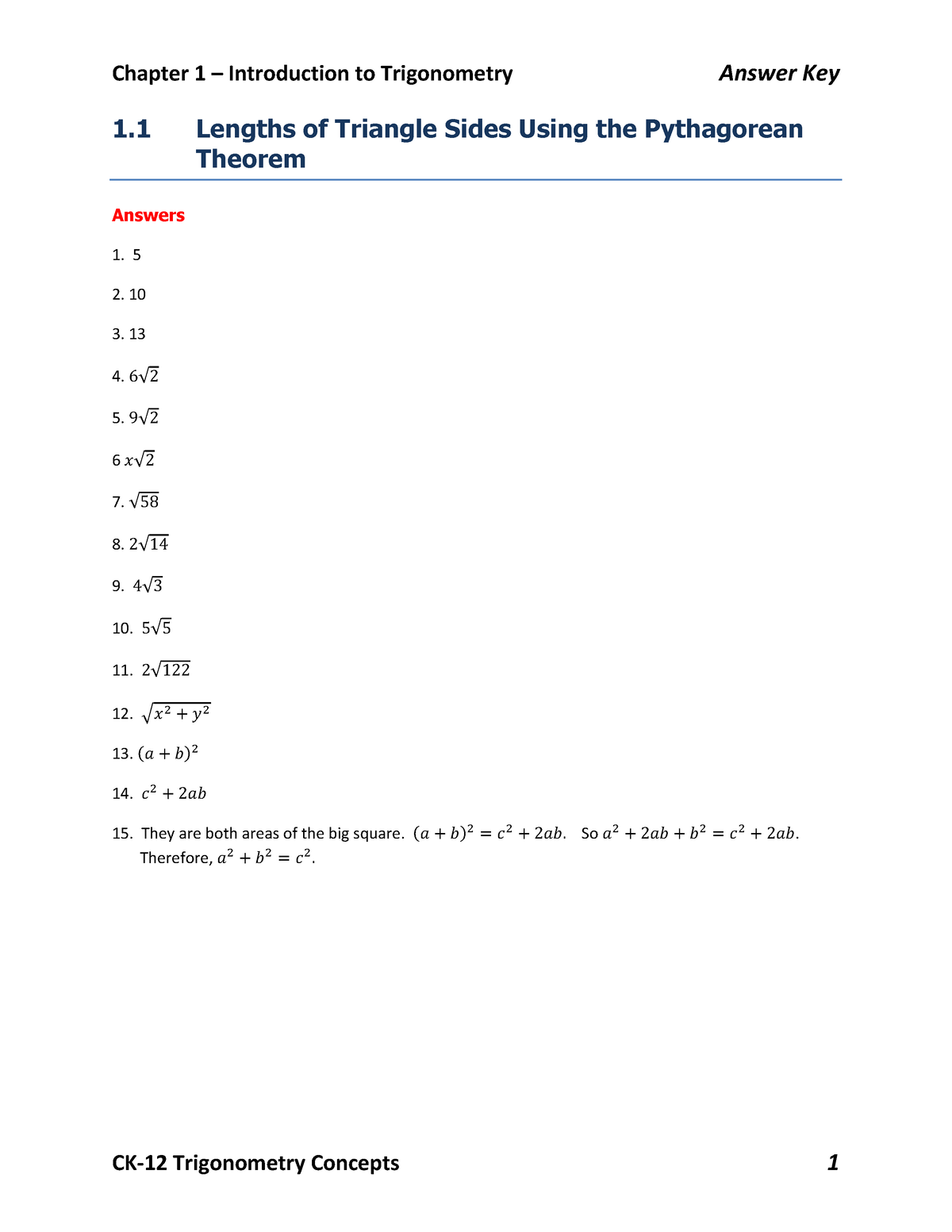 trigonometry assignment 1.30 answer key