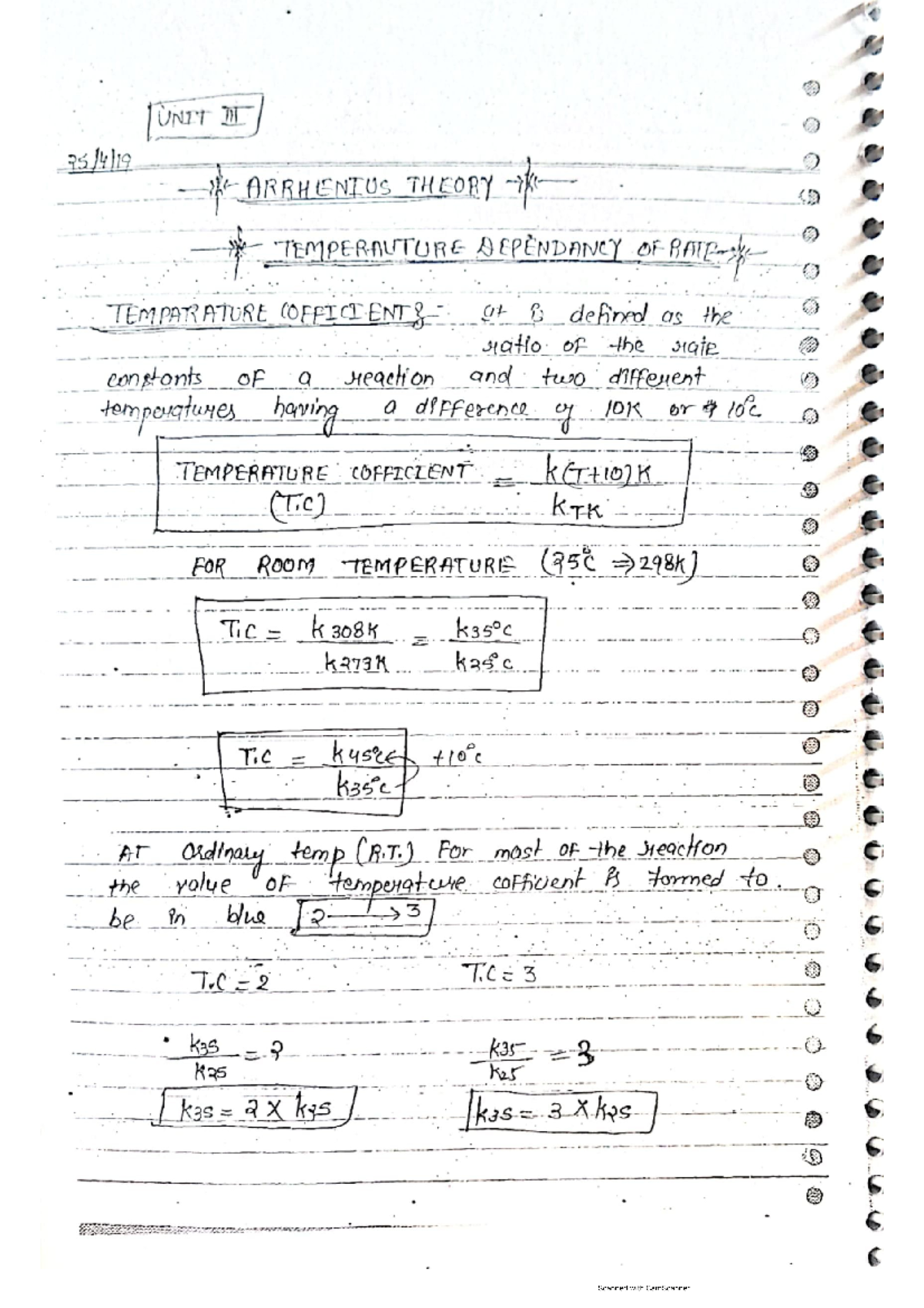 Temperature Dependency Of Rate - Chemistry For Engineers - Studocu