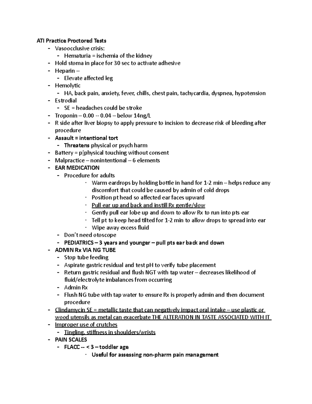 ATI Practice Proctored Tests - Monitor Face, Legs, Activity, Cry ...