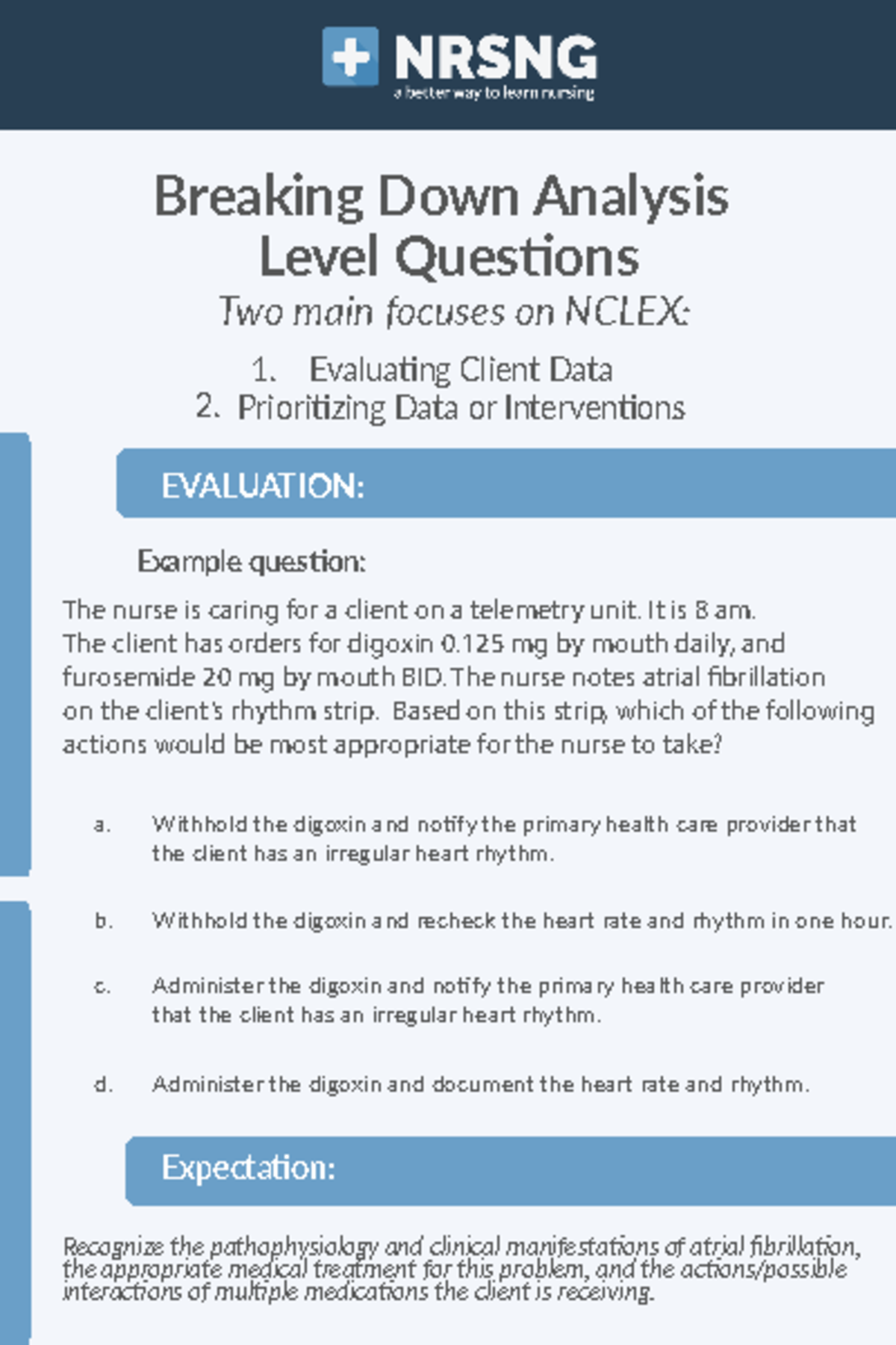 nursing analysis questions