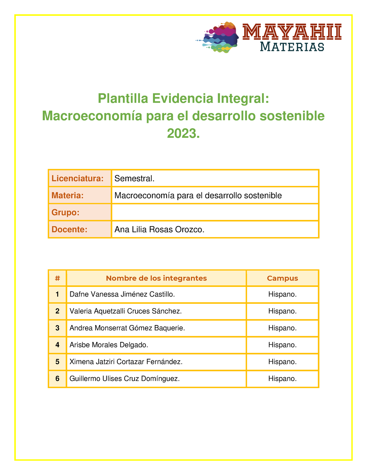 Actividad 18 Proyecto Macroeconom Ã A - Plantilla Evidencia Integral: Macroeconomía Para El ...