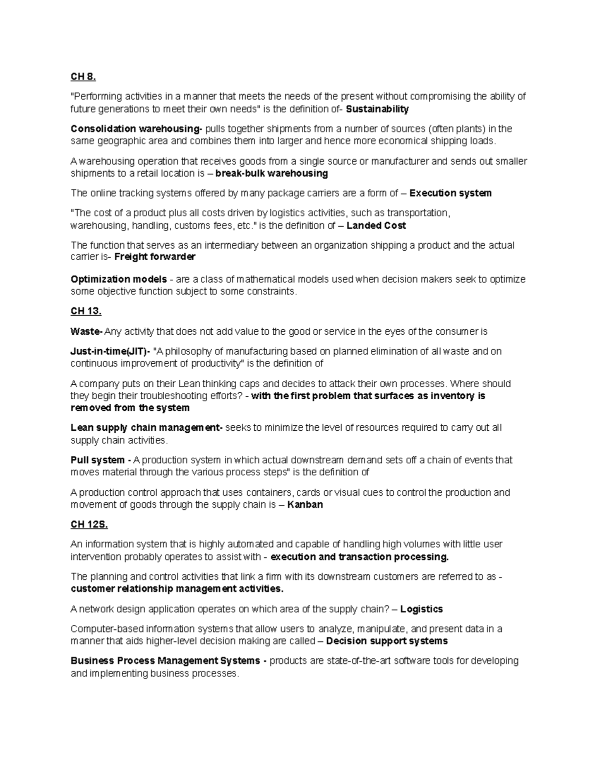 SCMT Reviewer - Chapter Homework Answers - CH 8. "Performing Activities ...