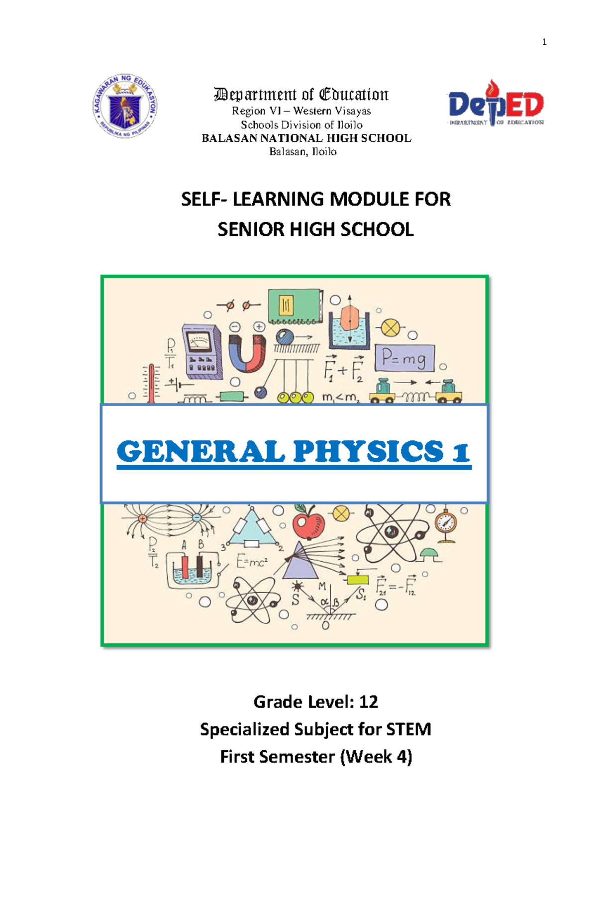 M4-Kinematics in One-Dimension - Department of Education Region VI ...