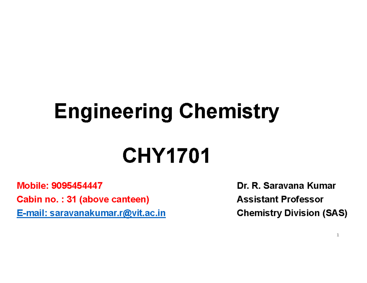 Module1 EC CHY1701 Module 1 PPT Engineering Chemistry CHY Mobile