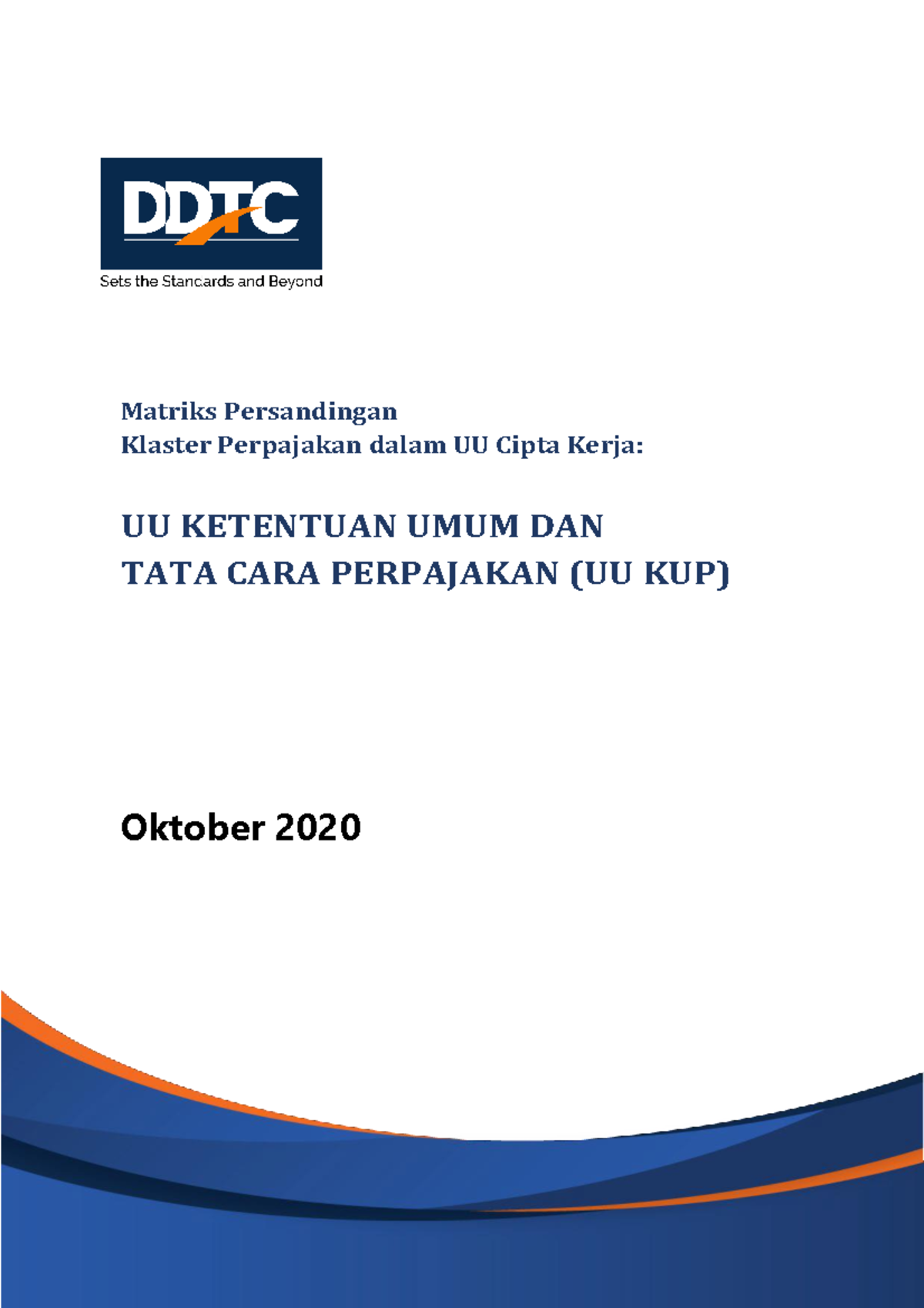 UU Cipta Kerja UU KUP - Tax - Matriks Persandingan Klaster Perpajakan ...