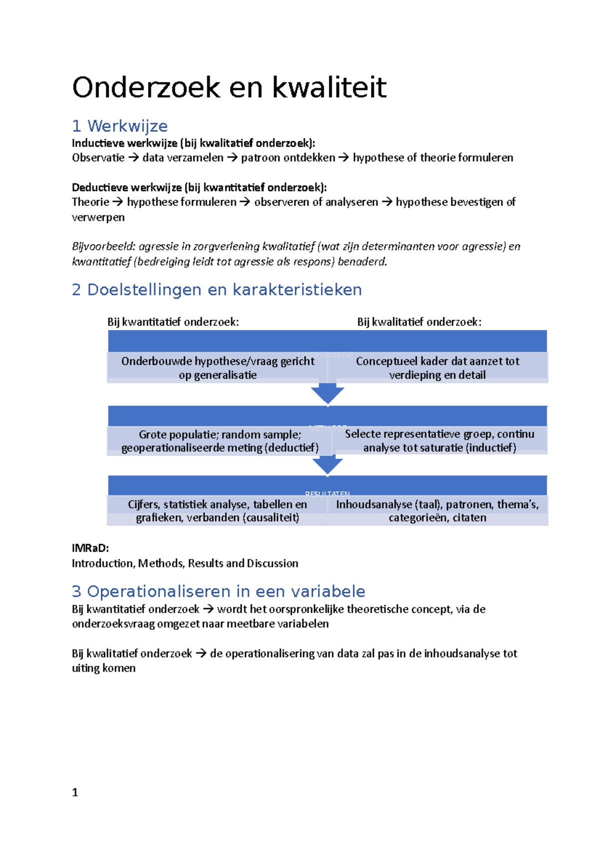 Onderzoek En Kwaliteit Samenvatting: Kwalitatief Onderzoek - Onderzoek ...