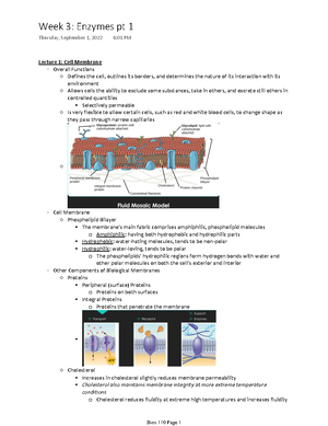 Bios 110 Week 8 pt 1 - Bios 110 Cells and Organism Notes - Lecture 1 ...