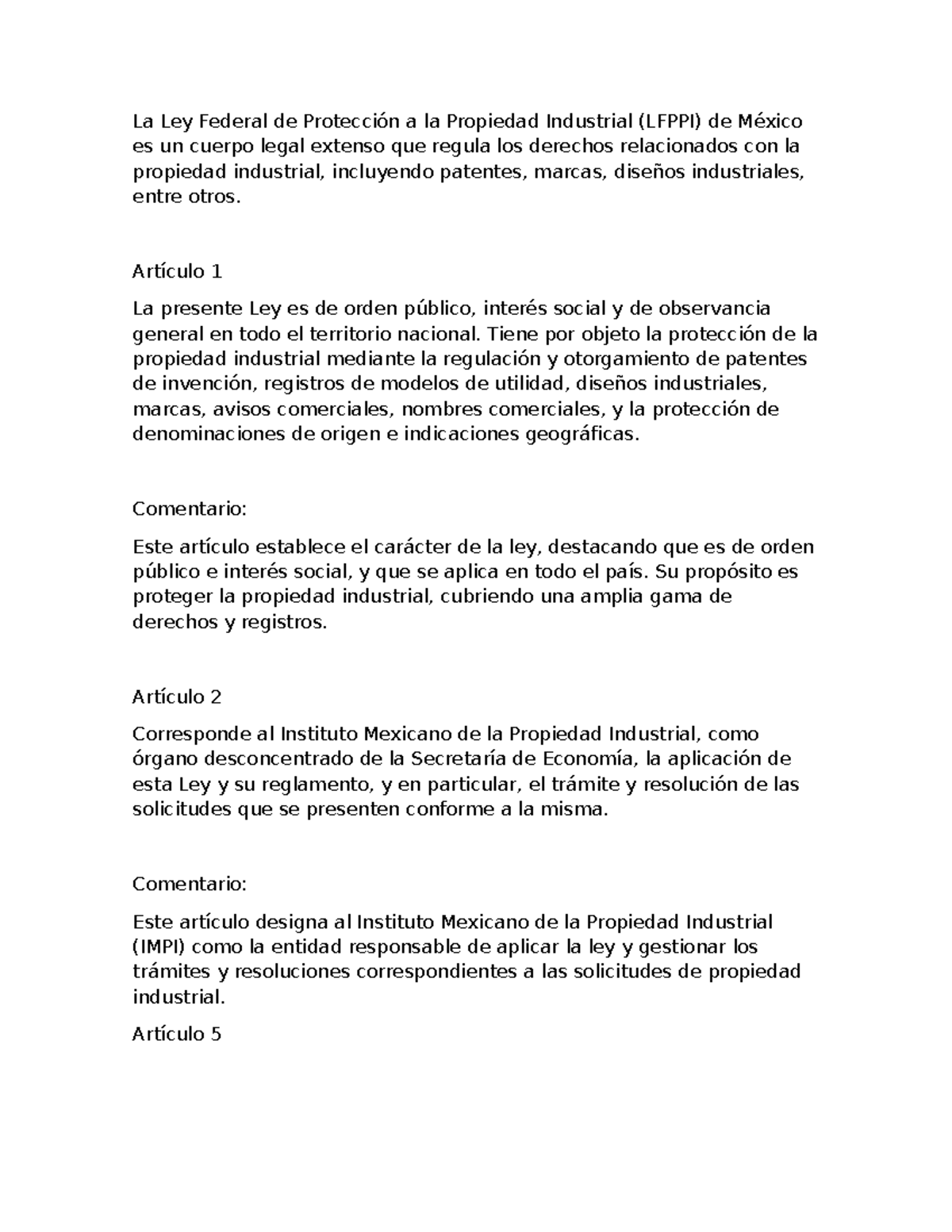 Ley federal industria - La Ley Federal de Protección a la Propiedad