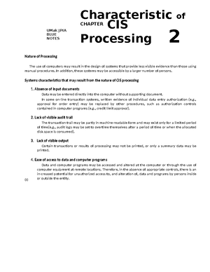 5 - Auditing - UMak JPIA BLUE NOTES Auditing IN CHAPTER CIS Environment ...
