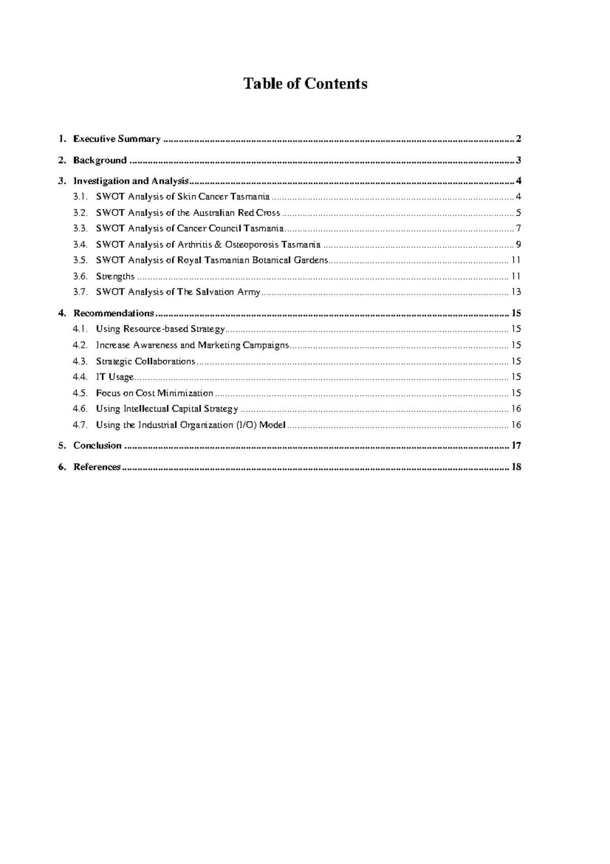 Final BMA799 AT3 - Strategic Analysis Report - Table of Contents 1 ...