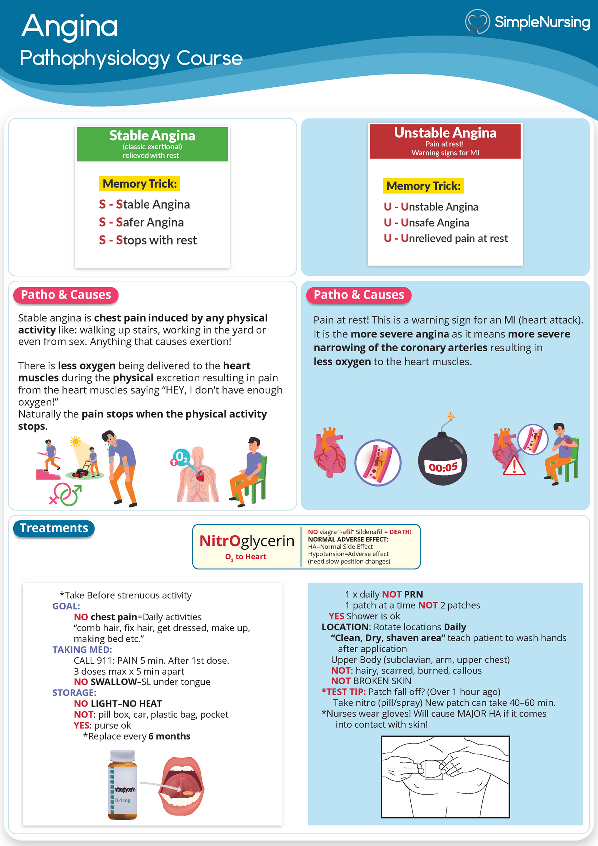 Picture of Angina - Stable vs. Unstable - Angina Pathophysiology Course ...