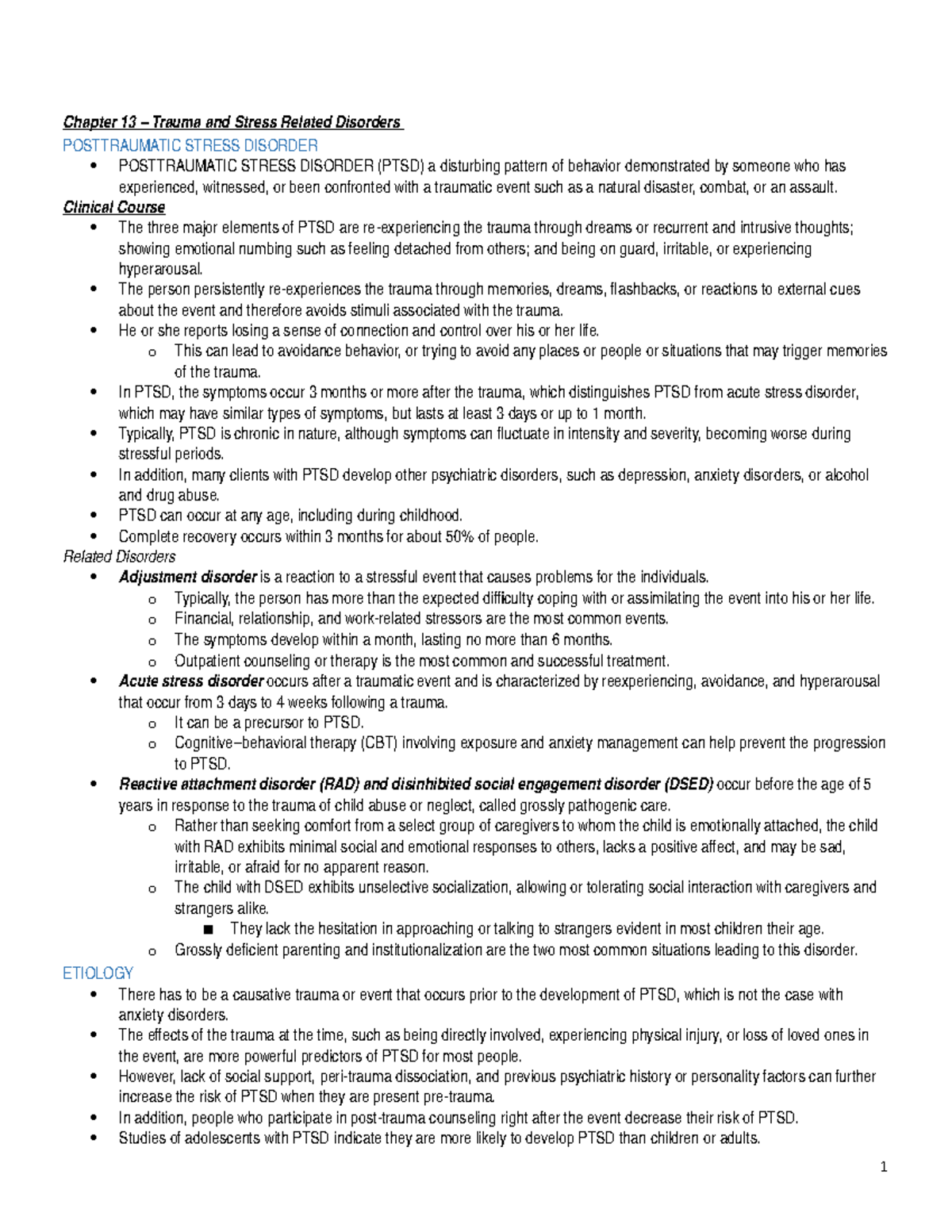 case study chapter 13 trauma and stressor related disorders